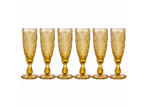 Набор бокалов для шампанского гранат из 6шт. серия muza color 150мл. / в=20 см (кор=4наб.)